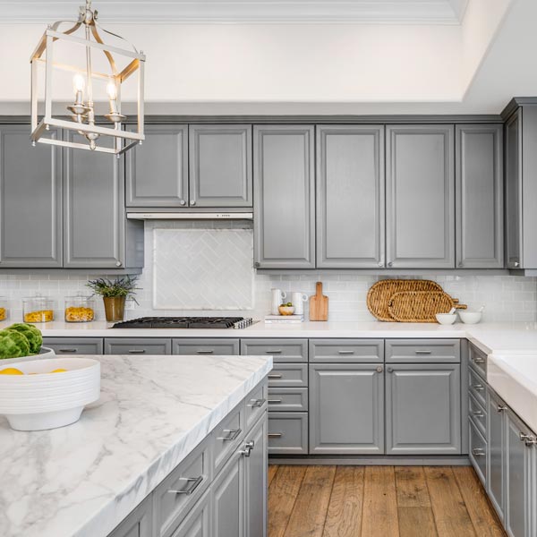 gray kitchen cabinets