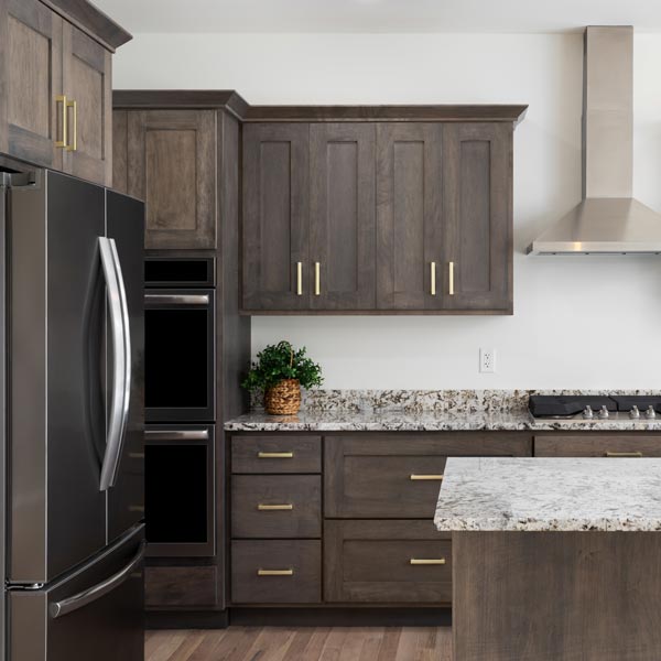dark wood kitchen cabinets
