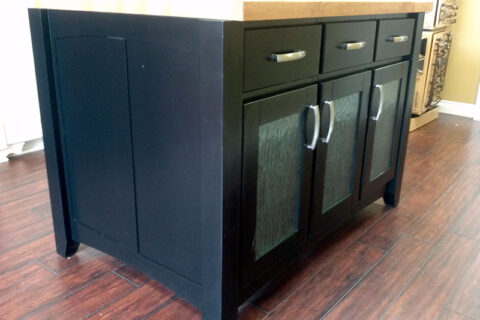 A cabinet in the kitchen