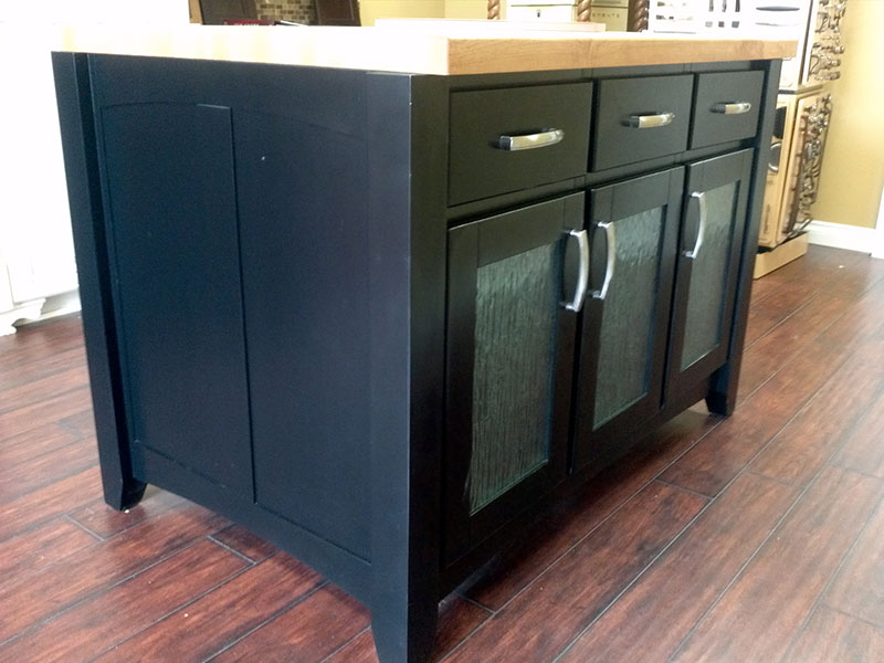 A cabinet in the kitchen