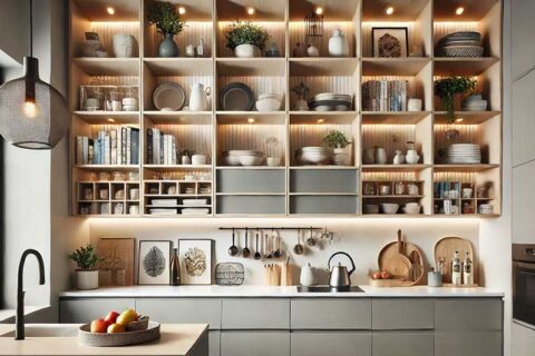 cabinet cures modern kitchen open shelving