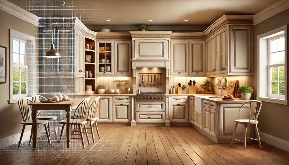 A spacious modern kitchen