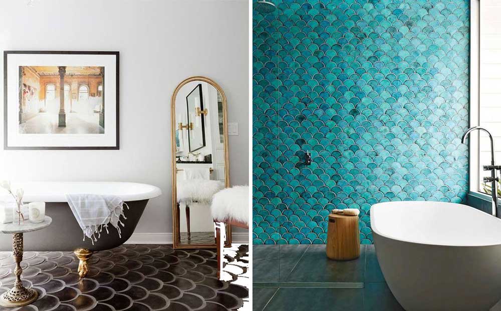 Fish Scale design on bathroom