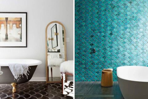 Fish Scale design on bathroom